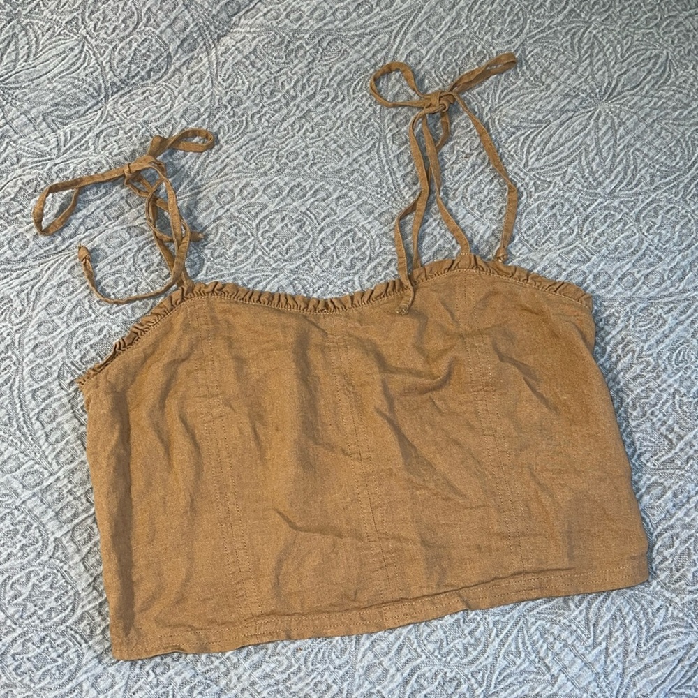 Aerie Cropped Tie Strap Tank